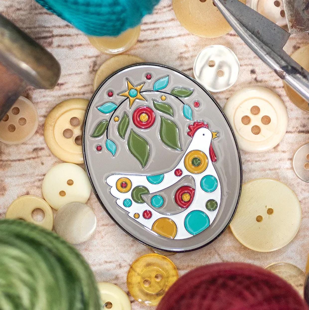PREORDER Henny Penny Enamel Needle Minder Kim Diehl for It's Sew Emma