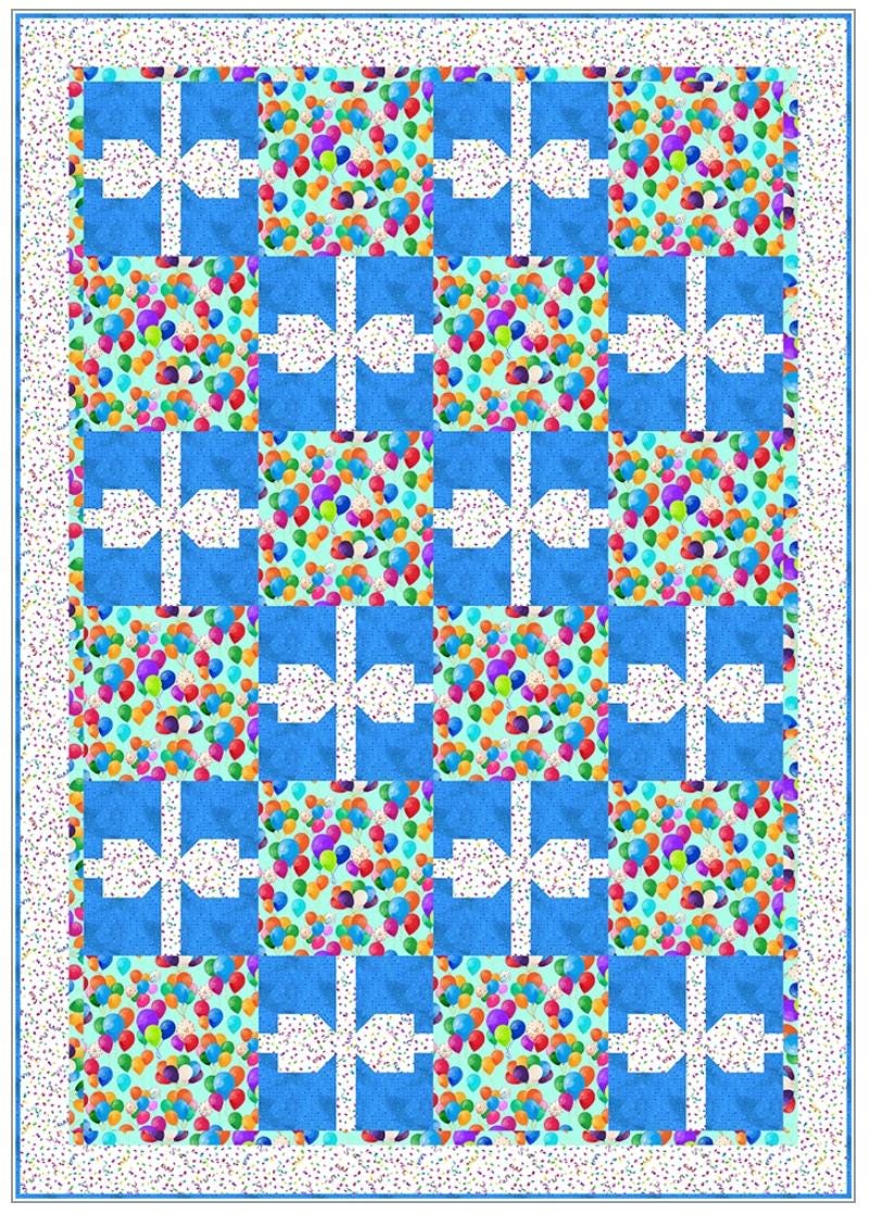 Fabric Cafe Pretty Packages Pattern 3 Yard Quilt Pattern - Quilt Pattern - Fabric Cafe Pattern