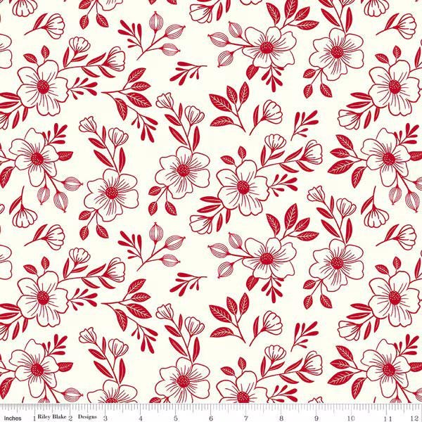 PREORDER Riley Blake Radiant Ruby Fat Quarter Bundle - floral fabric - floral Fat Quarters -