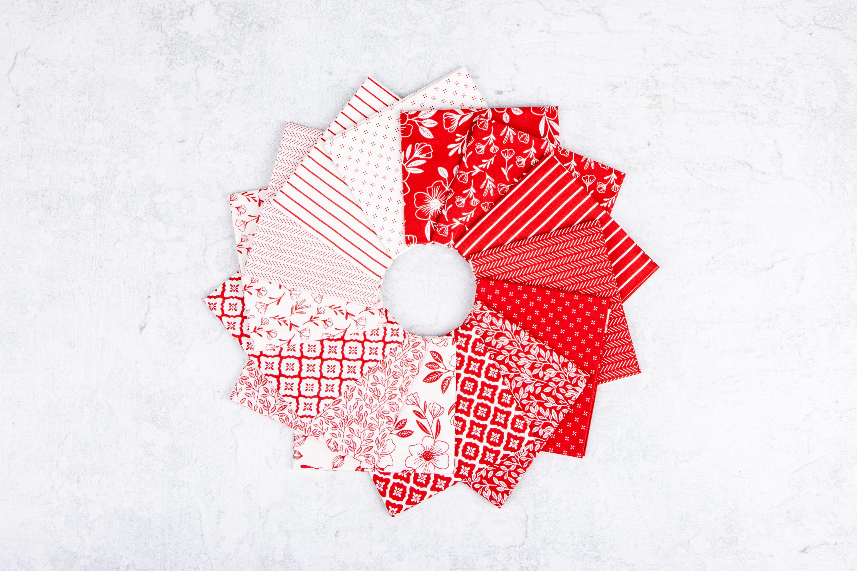 PREORDER Riley Blake Radiant Ruby Fat Quarter Bundle - floral fabric - floral Fat Quarters -