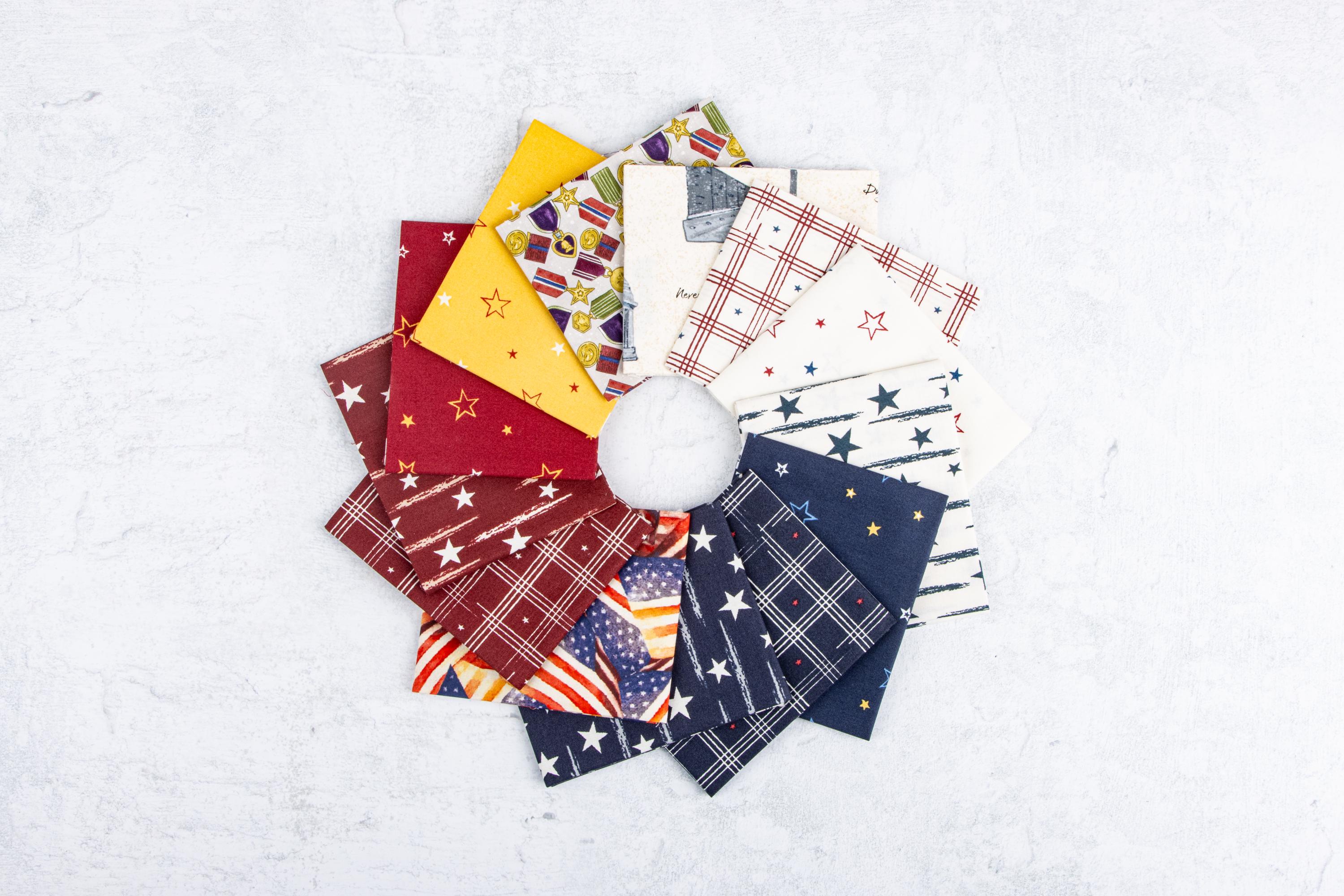 IN STOCK  Riley Blake American Honor 5" Stacker - patriotic  Fabric Charm Pack - Riley Blake Charm Pack - Patriotic  5" Stacker