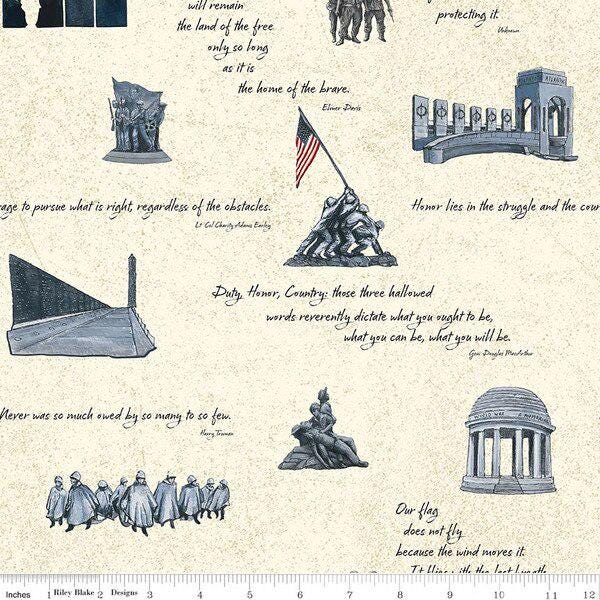 PREORDER Riley Blake American Honor Fat Quarter Bundle - Military fabric - patriotic Fat Quarters - Riley Blake fat quarter Bundle -