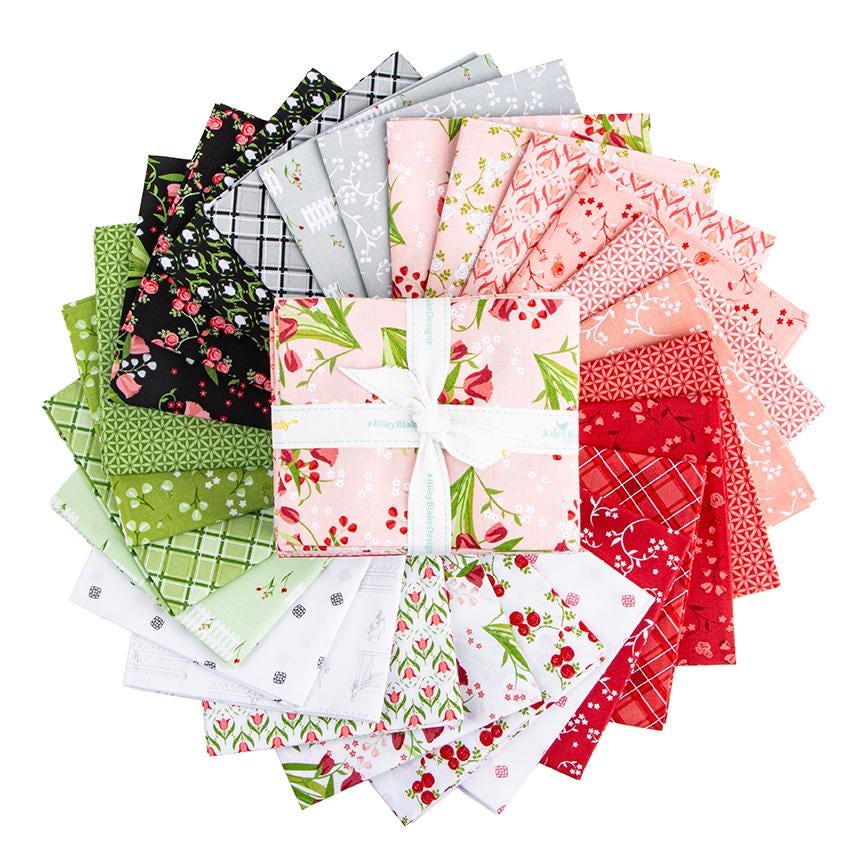 PREORDER Riley Blake Front Porch Fat Quarter Bundle - floral fabric - spring fabric