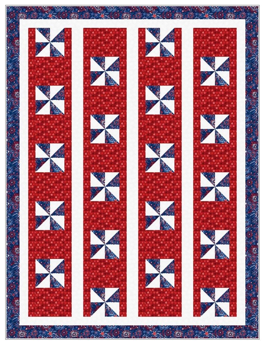 Fabric Cafe Pinwheel Lane Pattern  3 Yard Quilt Pattern - Pinwheel Pattern - Quilt Pattern - Fabric Cafe Pattern - 3 yard quilts
