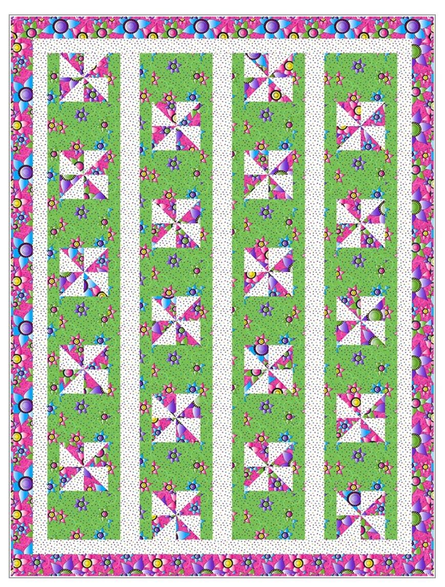 Fabric Cafe Pinwheel Lane Pattern  3 Yard Quilt Pattern - Pinwheel Pattern - Quilt Pattern - Fabric Cafe Pattern - 3 yard quilts