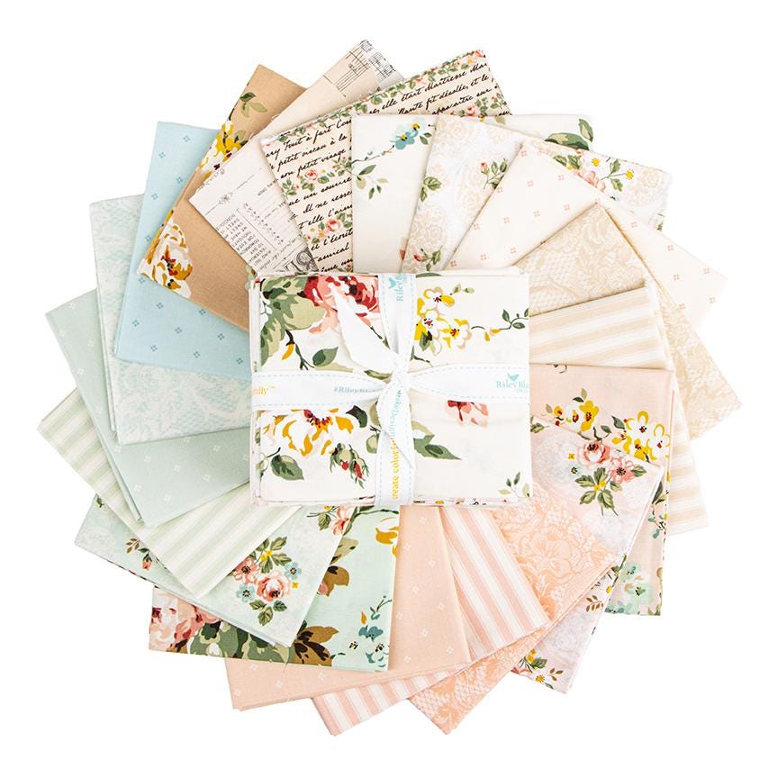 IN STOCK  Riley Blake Rose & Violet’s Bouquet Des Fleurs Fat Quarter Bundle - Floral Fabric