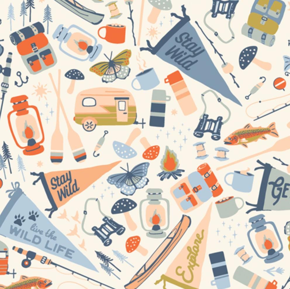 IN STOCK Art Gallery Happy Camper - Maureen Cracknell Fat Quarter Bundle - floral Fat Quarters