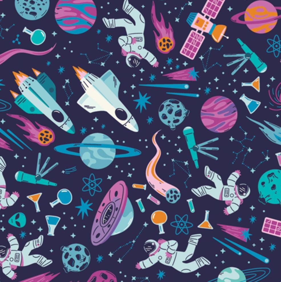 IN STOCK Art Gallery Rocket Science FQ Fabric Wonders - science fabric - space - astronaut