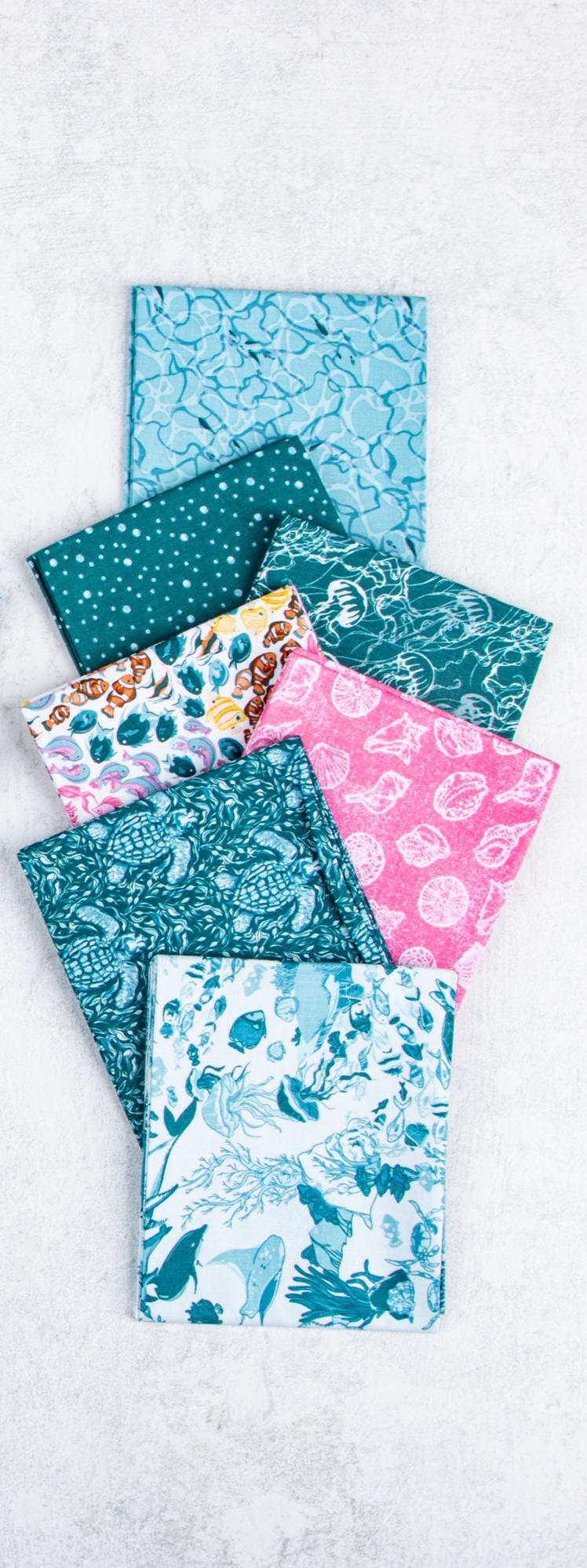 IN STOCK Riley Blake Reef Mini Fat Quarter Bundle - nautical fabric - beach