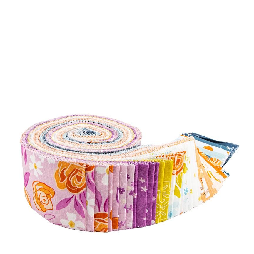 PREORDER Riley Blake Homage Rolie Polie - 2.5 inch strips - quilting jelly rolls - floral fabric - spring fabric