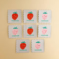 IN STOCK Minki Kim Scalloped Strawberry Woven Labels - Quilt Labels
