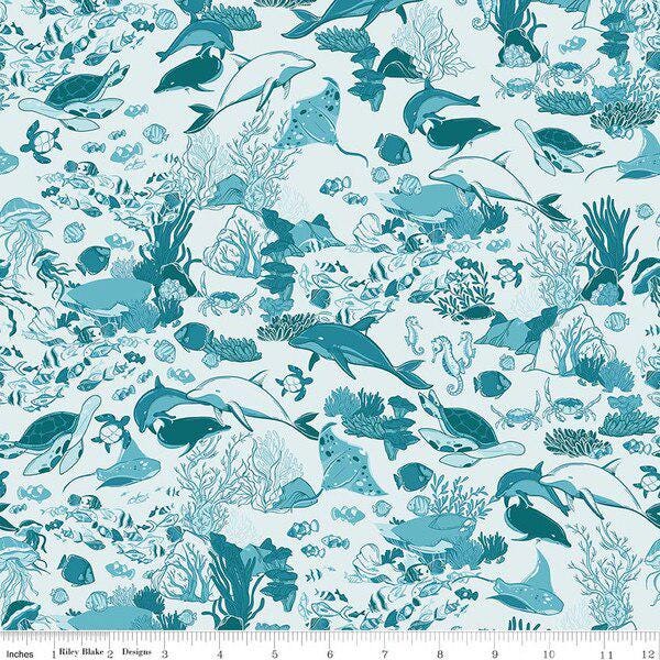 IN STOCK Riley Blake Reef Mini Fat Quarter Bundle - nautical fabric - beach