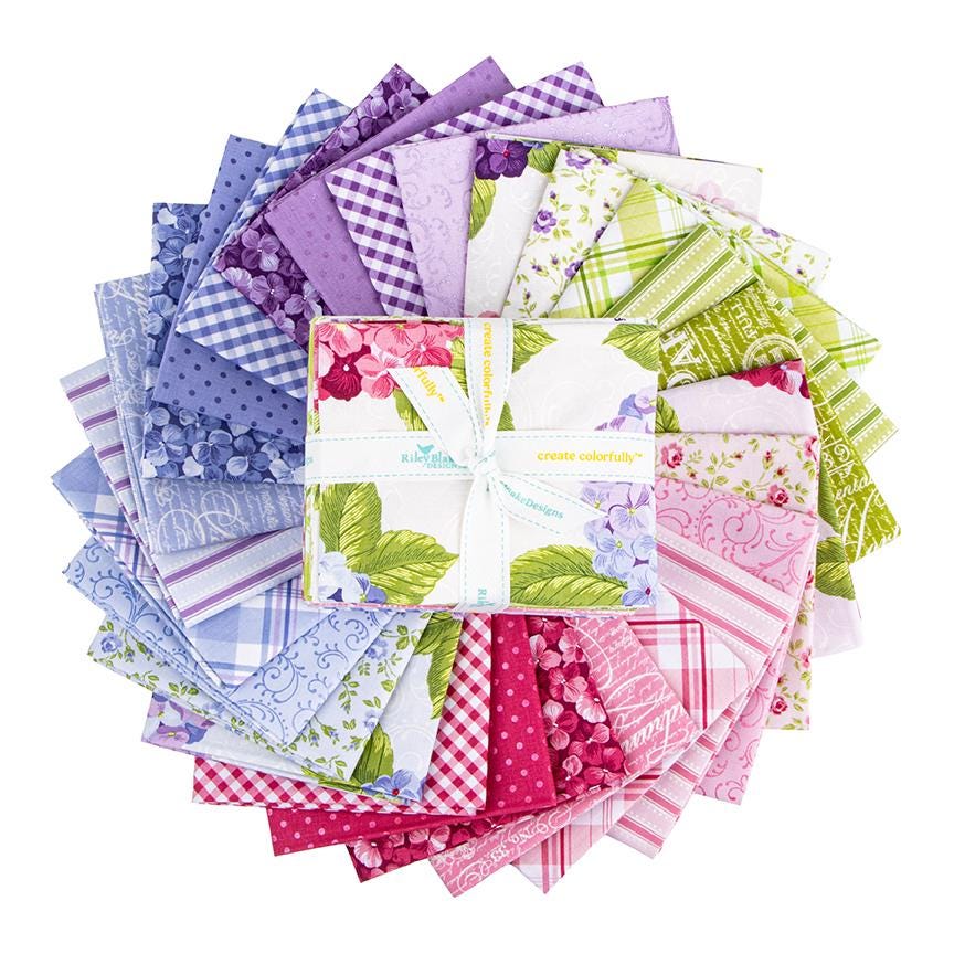 PREORDER Riley Blake Hydrangeas in the Garden  Fat Quarter Bundle - floral fabric