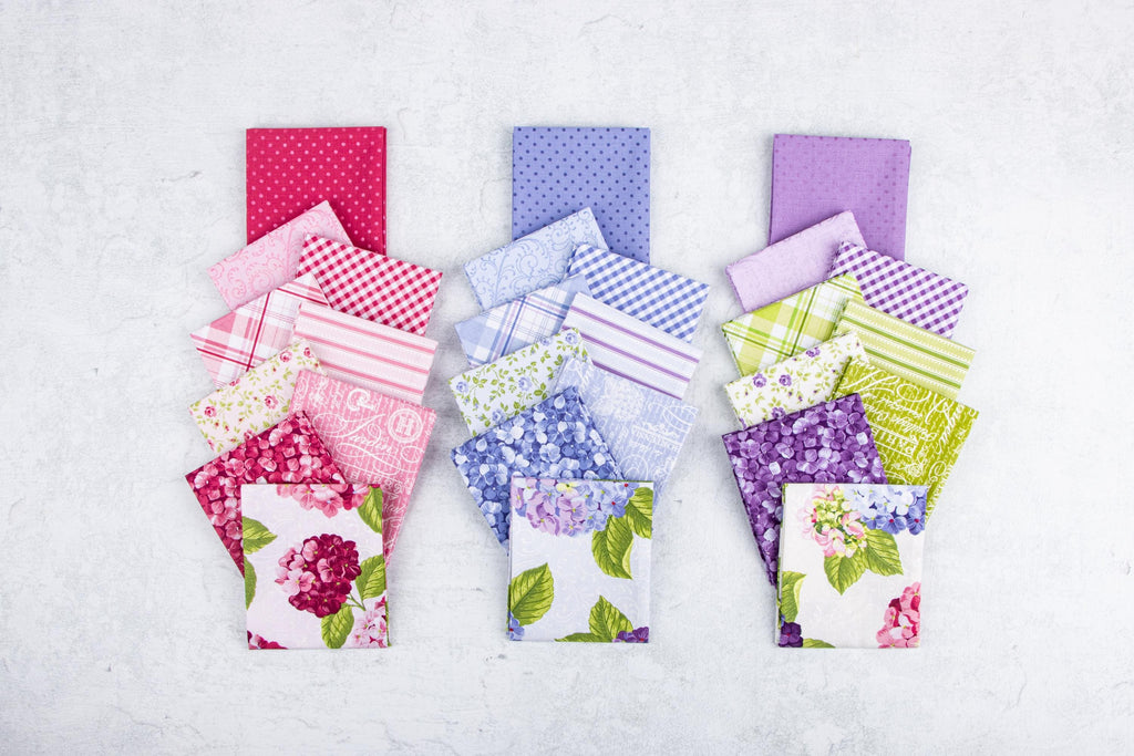 PREORDER Riley Blake Hydrangeas in the Garden  Fat Quarter Bundle - floral fabric
