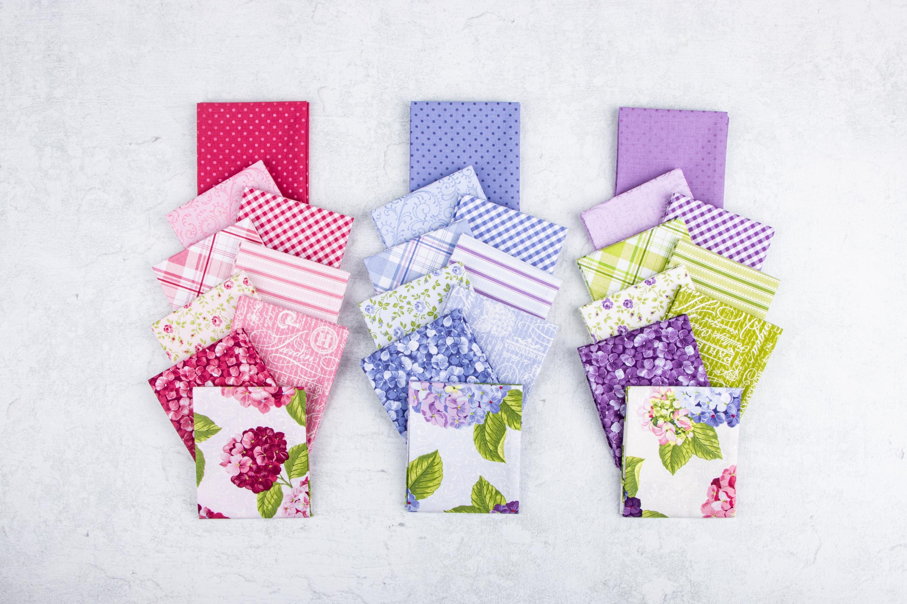 PREORDER Riley Blake Hydrangeas in the Garden  Fat Quarter Bundle - floral fabric