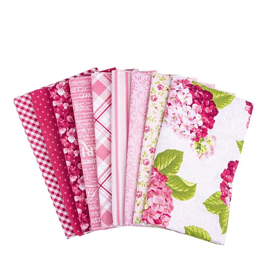 PREORDER Riley Blake Hydrangeas in the Garden Mini Fat Quarter Bundle - floral fabric