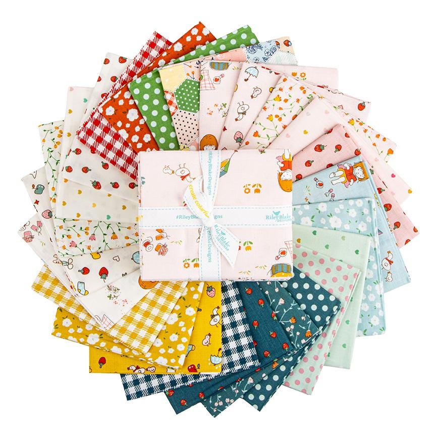PREORDER Riley Blake Minki Kim Serendipity 2 Fat Quarter Bundle - Easter fabric - Spring Fat Quarters -