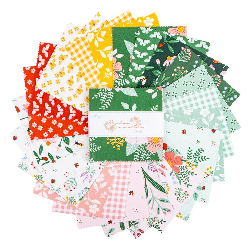 PREORDER Riley Blake Meadow Moments 5" Stacker - Fabric Charm Pack - Riley Blake Charm Pack - Easter 5" Stacker -
