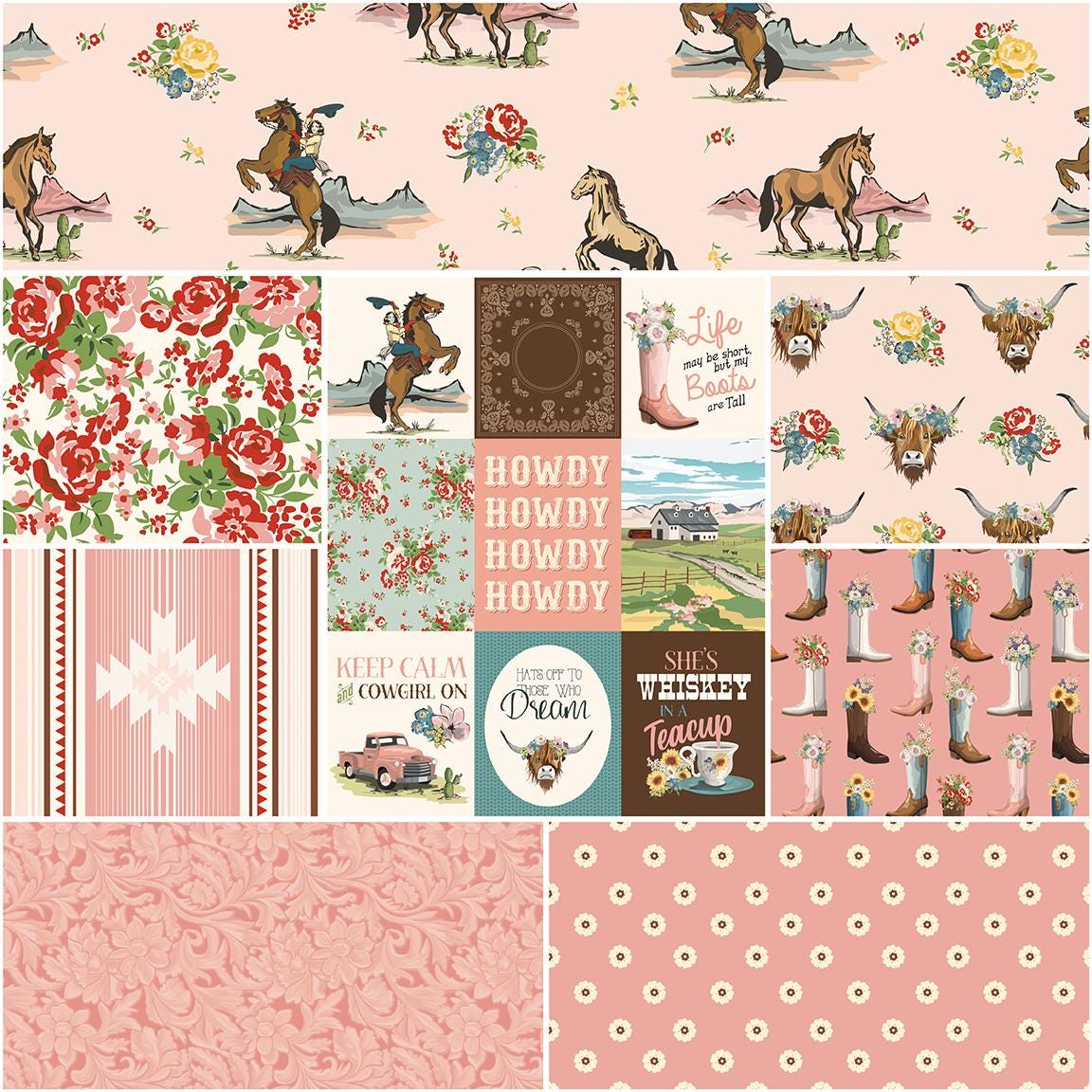 PREORDER Riley Blake Cowgirl 5" Stacker  - kids fabric