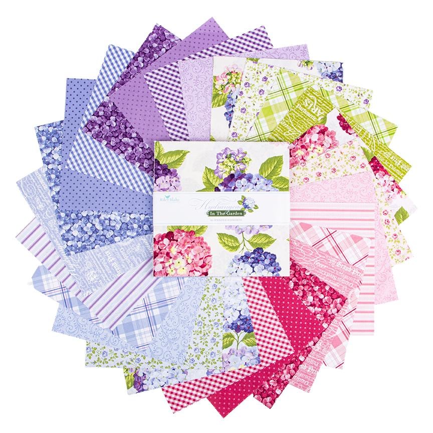 PREORDER Riley Blake Hydrangeas in the Garden layer Cake - 10 ” Stacker - Floral Fabric - Spring Fabric