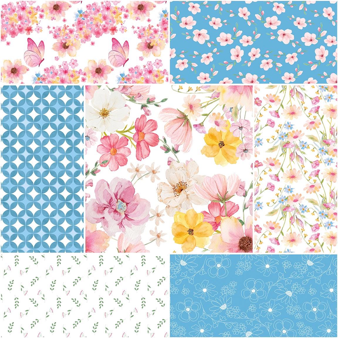 PREORDER Riley Blake Painted Petals  5" Stacker  - floral fabric