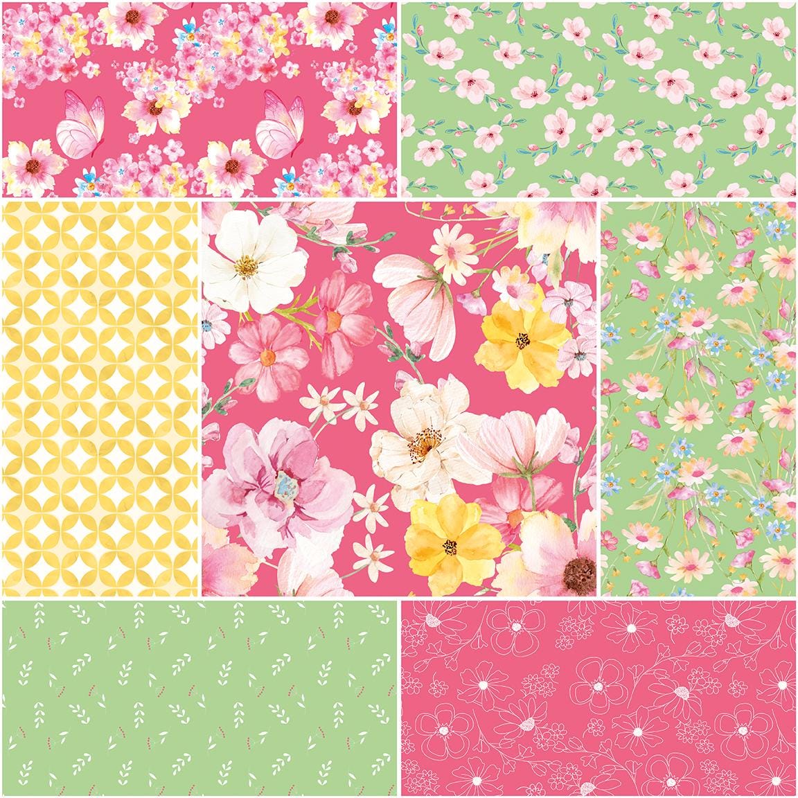 PREORDER Riley Blake Painted Petals  5" Stacker  - floral fabric