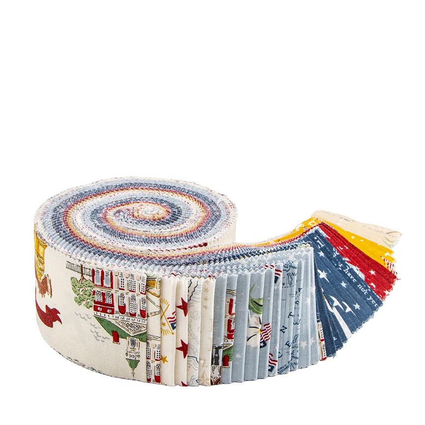 PREORDER Riley Blake Independence Rolie Polie - 2.5 inch strips - patriotic jelly roll - patriotic fabric