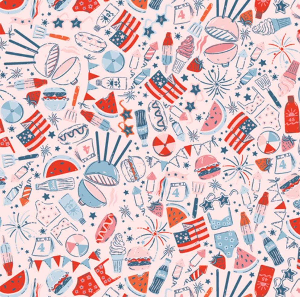 PREORDER Art Gallery Bloomin’ Americana Fat Quarter Bundle - floral Fat Quarters - patriotic fabric