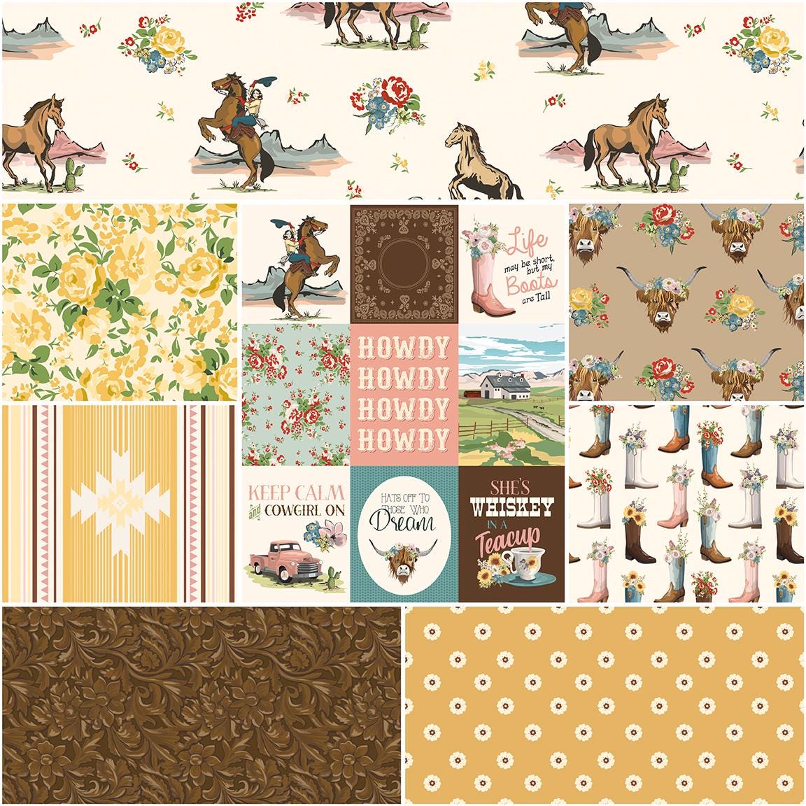 PREORDER Riley Blake Cowgirl 5" Stacker  - kids fabric