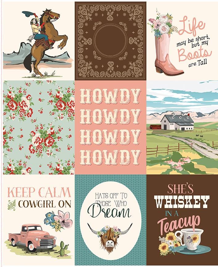 PREORDER Riley Blake Cowgirl Panel Quilt