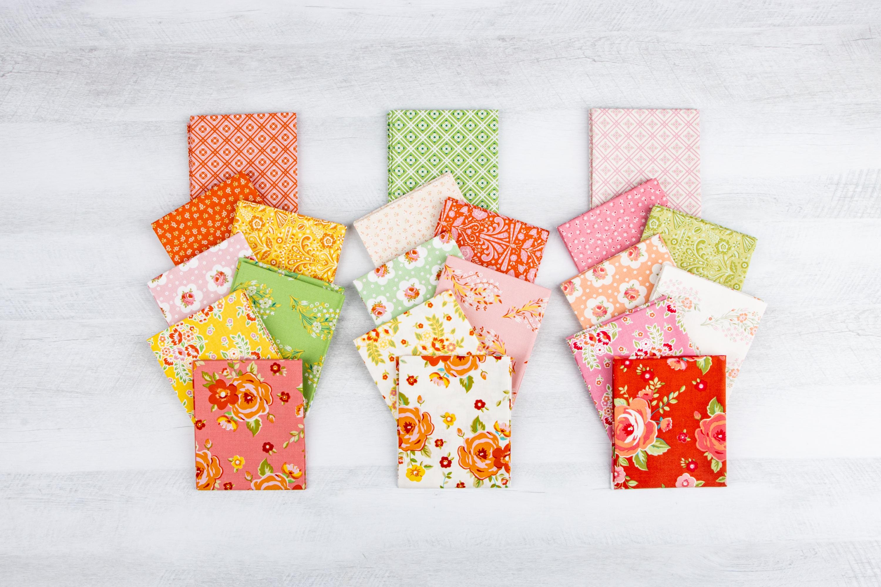 PREORDER Riley Blake Peach Cobbler Fat Quarter Bundle - floral fabric - floral Fat Quarters - Riley Blake fat quarter Bundle -