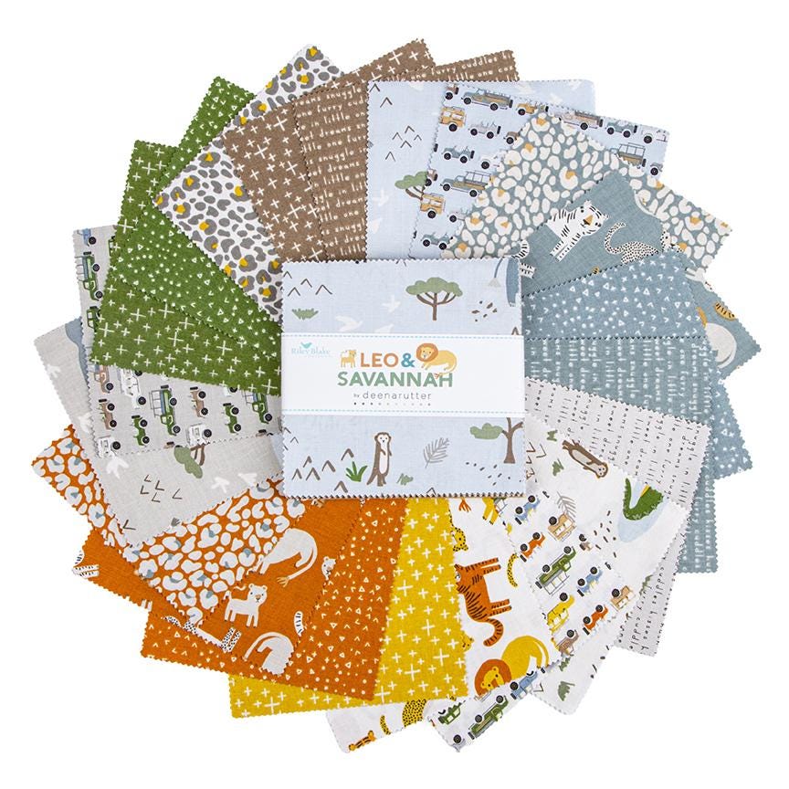 PREORDER Riley Blake Leo & Savannah 5" Stacker  - kids fabric