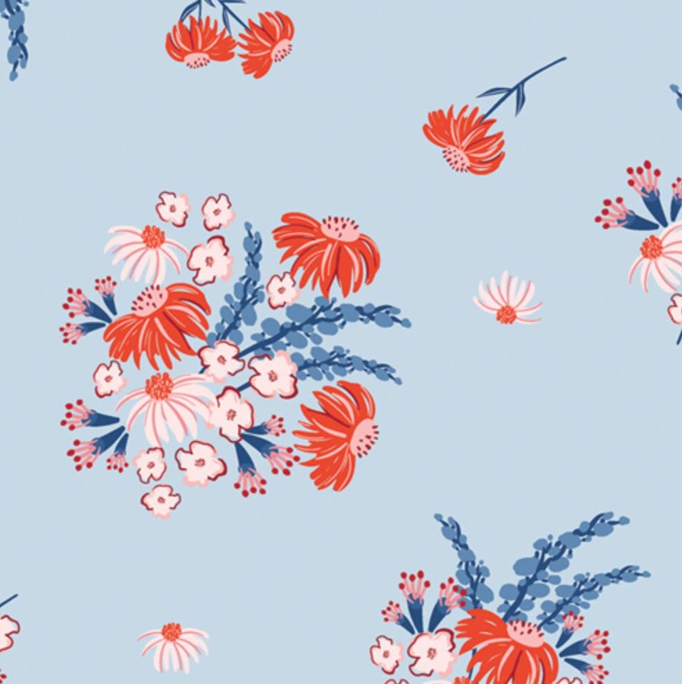 PREORDER Art Gallery Bloomin’ Americana Fat Quarter Bundle - floral Fat Quarters - patriotic fabric