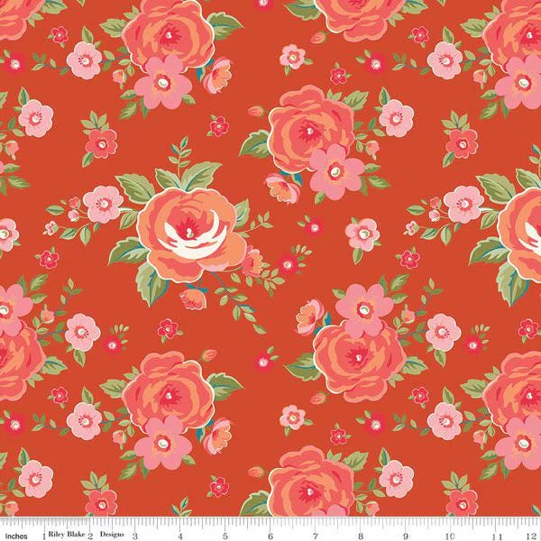 PREORDER Riley Blake Peach Cobbler Fat Quarter Bundle - floral fabric - floral Fat Quarters - Riley Blake fat quarter Bundle -