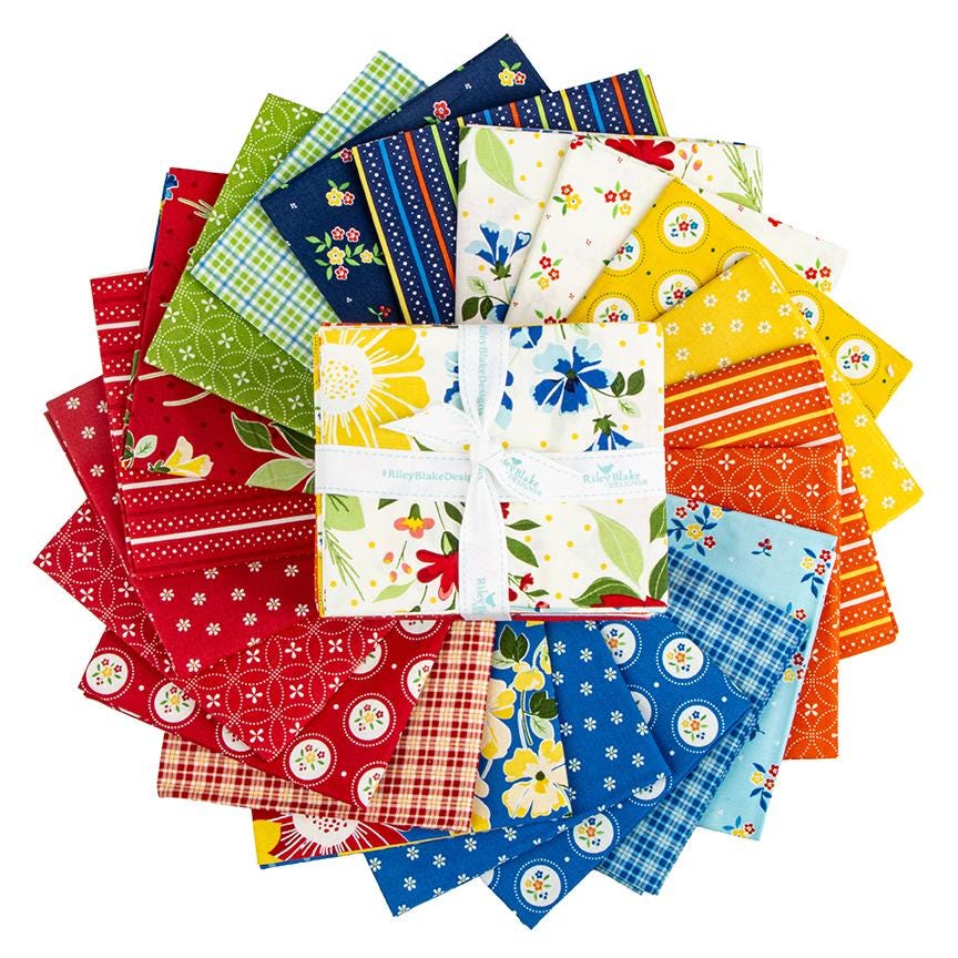 PREORDER Riley Blake Summers in Town Fat Quarter Bundle - floral fabric