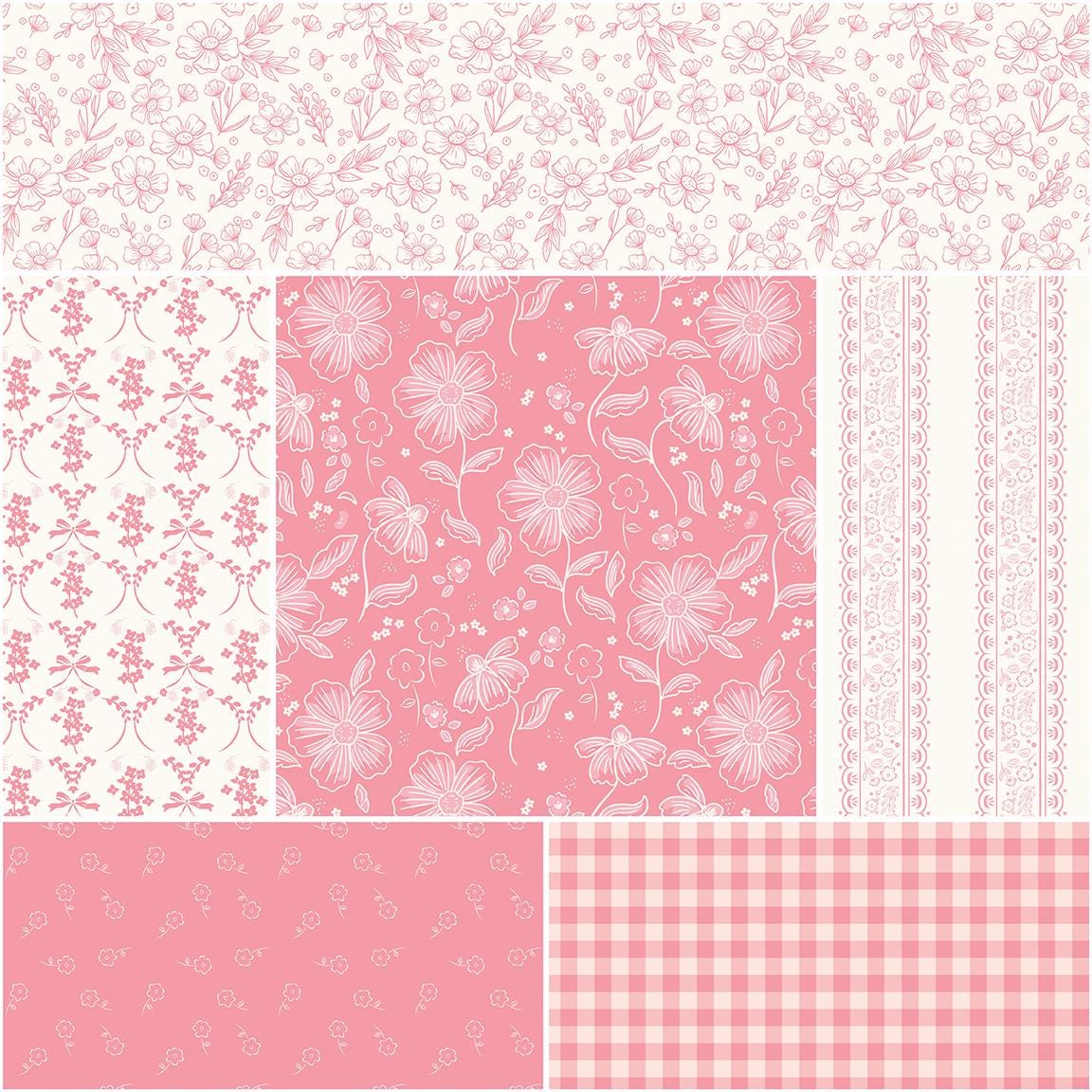 IN STOCK Riley Blake Sweet Pink 5” Stacker - Fabric Charm Pack -