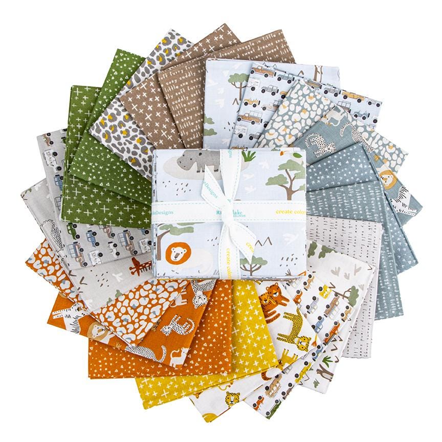 PREORDER Riley Blake Leo & Savannah Fat Quarter Bundle - baby fabric