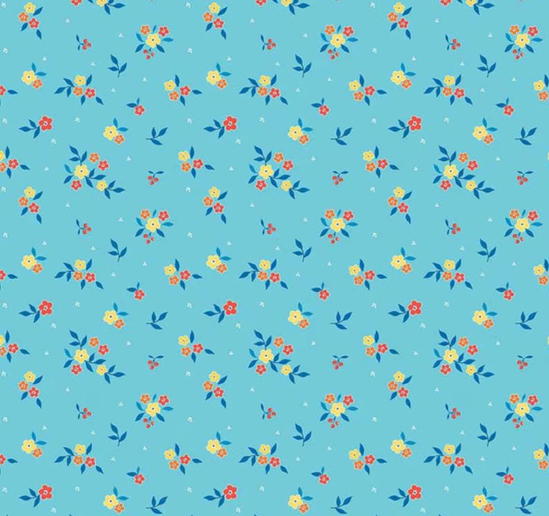 PREORDER Riley Blake Summer’s in Town Floral Aqua