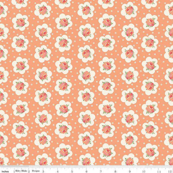 PREORDER Riley Blake Peach Cobbler 5” Stacker  - floral charm pack
