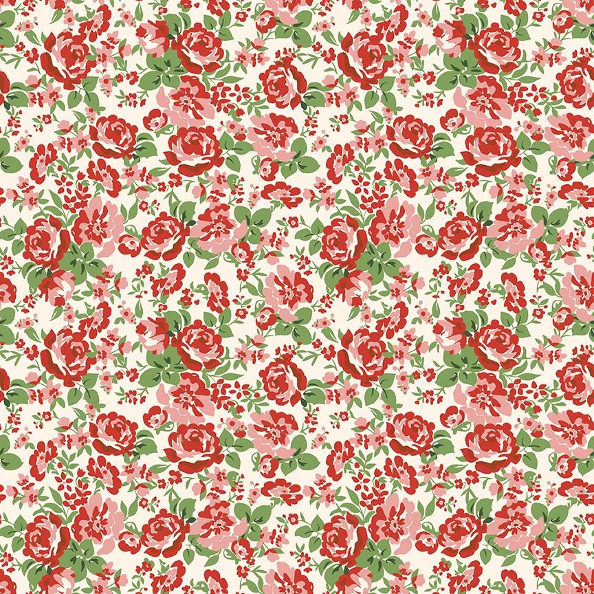 PREORDER Riley Blake Cowgirl Floral Red