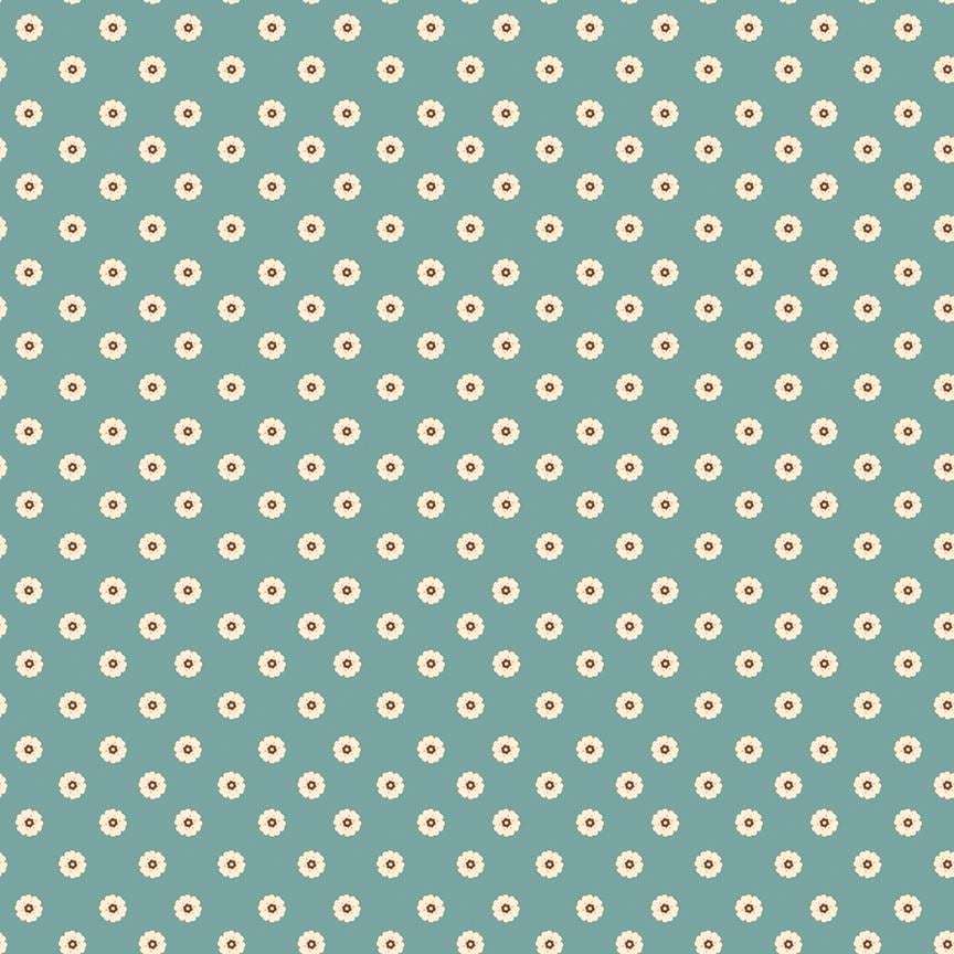 PREORDER Riley Blake Cowgirl Flower Dots Blue